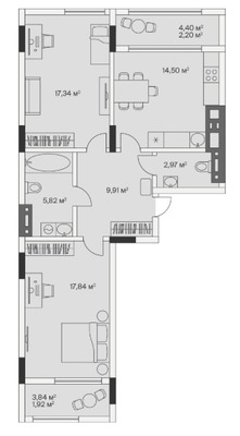 Продам двухкомнатную (2-комн.) , 2-й Портовый пер, 3, Малое Исаково п