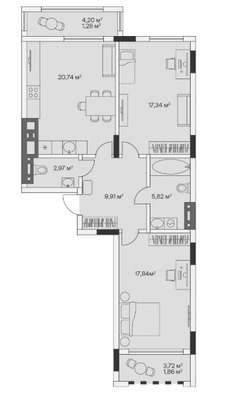 Продам двухкомнатную (2-комн.) , 2-й Портовый пер, 3, Малое Исаково п