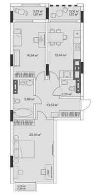 Продам двухкомнатную (2-комн.) , 2-й Портовый пер, 3, Малое Исаково п