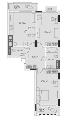 Продам двухкомнатную (2-комн.) , 2-й Портовый пер, 3, Малое Исаково п