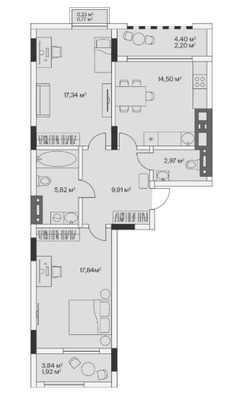 Продам двухкомнатную (2-комн.) , 2-й Портовый пер, 3, Малое Исаково п