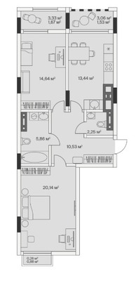 Продам двухкомнатную (2-комн.) , 2-й Портовый пер, 3, Малое Исаково п