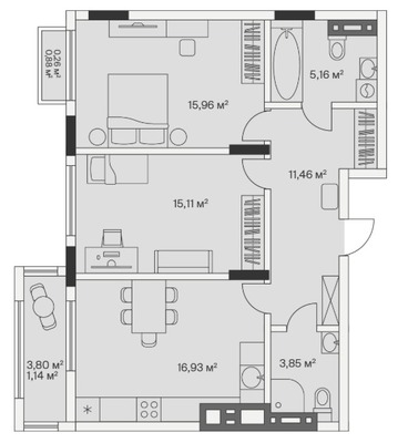 Продам двухкомнатную (2-комн.) , 2-й Портовый пер, 3, Малое Исаково п