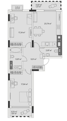Продам двухкомнатную (2-комн.) , 2-й Портовый пер, 3, Малое Исаково п