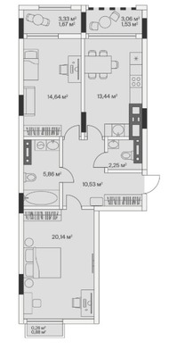 Продам двухкомнатную (2-комн.) , 2-й Портовый пер, 3, Малое Исаково п
