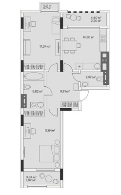 Продам двухкомнатную (2-комн.) , 2-й Портовый пер, 3, Малое Исаково п