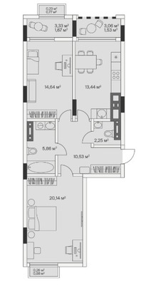 Продам двухкомнатную (2-комн.) , 2-й Портовый пер, 3, Малое Исаково п