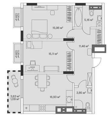 Продам двухкомнатную (2-комн.) , 2-й Портовый пер, 3, Малое Исаково п