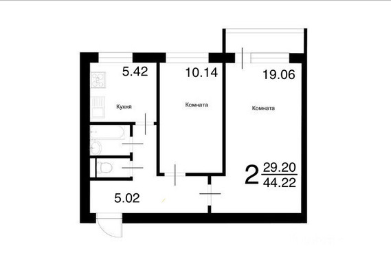 Продам двухкомнатную (2-комн.) квартиру, Аминьевское ш, 12, Москва г