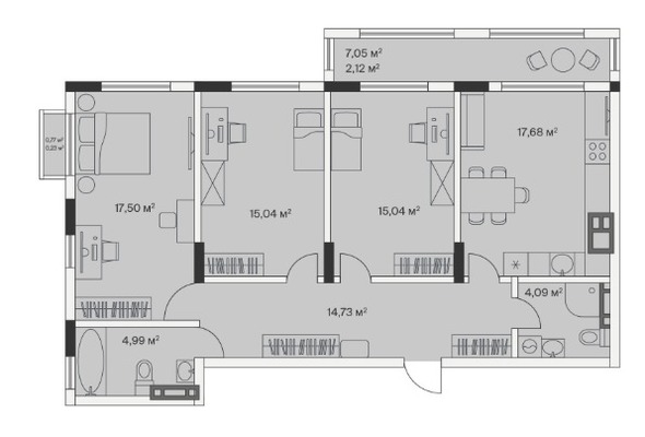 Продам трехкомнатную (3-комн.) , 2-й Портовый пер, 4, Малое Исаково п