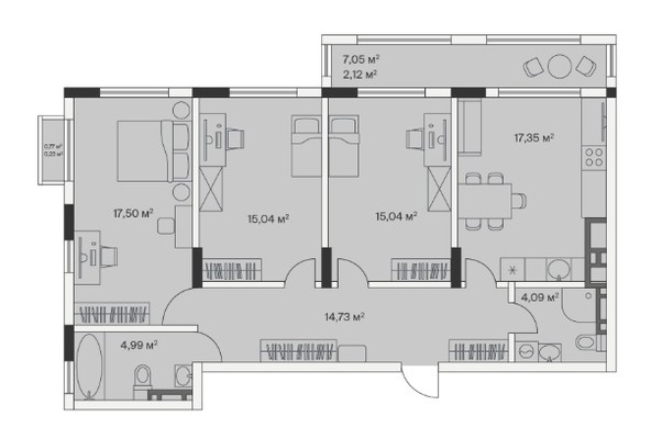 Продам трехкомнатную (3-комн.) , 2-й Портовый пер, 4, Малое Исаково п