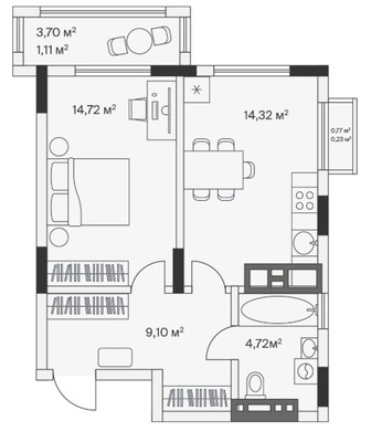 Продам однокомнатную (1-комн.) , 2-й Портовый пер, 4, Малое Исаково п