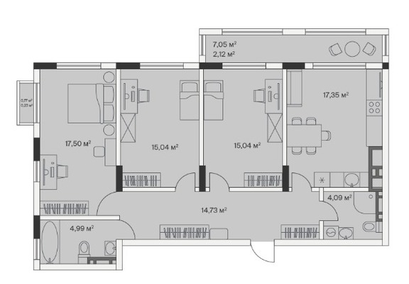 Продам трехкомнатную (3-комн.) , 2-й Портовый пер, 4, Малое Исаково п