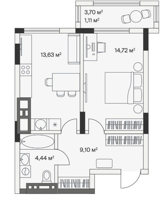 Продам однокомнатную (1-комн.) , 2-й Портовый пер, 4, Малое Исаково п