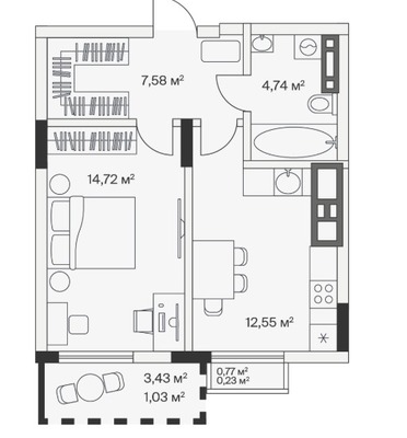Продам однокомнатную (1-комн.) , 2-й Портовый пер, 4, Малое Исаково п