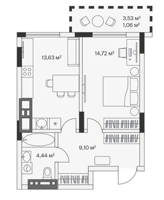 Продам однокомнатную (1-комн.) , 2-й Портовый пер, 4, Малое Исаково п