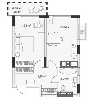 Продам однокомнатную (1-комн.) , 2-й Портовый пер, 4, Малое Исаково п