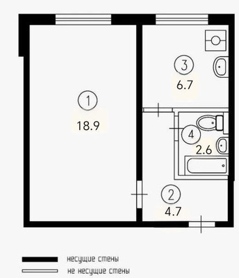 Продам однокомнатную (1-комн.) квартиру, Открытое ш, 24к42, Москва г