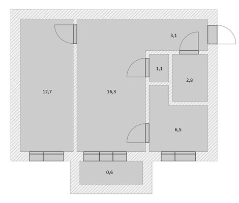 Продам двухкомнатную (2-комн.) квартиру, 1-й Советский (Центральный мкр.) проезд, 1, Домодедово г