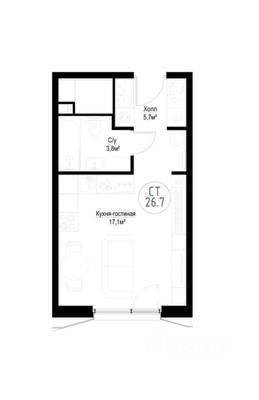 Продам однокомнатную (1-комн.) квартиру, Волгоградский пр-кт, 32/5к4, Москва г