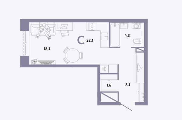 Продам однокомнатную (1-комн.) квартиру (долевое), Иловайская ул, Москва г