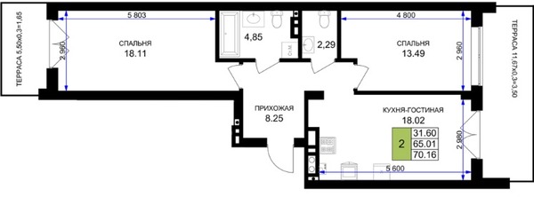 Продам двухкомнатную (2-комн.) , Героя России Катериничева ул, з/у22, Гурьевск г
