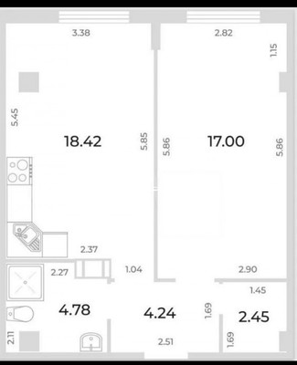 Продам однокомнатную (1-комн.) квартиру, Шоссе в Лаврики ул, 95, Мурино п