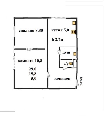 Продам двухкомнатную (2-комн.) квартиру, Терновского ул, 19, Пенза г