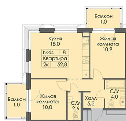 Продам однокомнатную (1-комн.) квартиру (долевое), Ботаническая ул, 25, Казань г