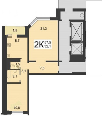 Продам двухкомнатную (2-комн.) квартиру, Украинская ул, 48, Нижний Новгород г