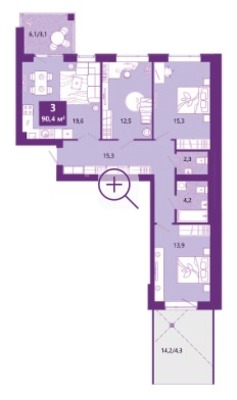 Продам трехкомнатную (3-комн.) , Ключевая ул, 27вк1, Калининград г