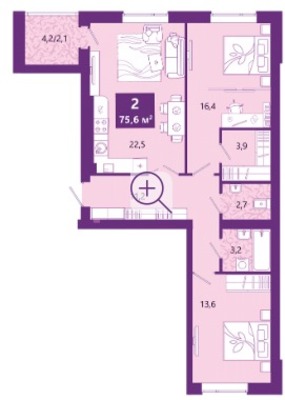 Продам двухкомнатную (2-комн.) , Ключевая ул, 27вк1, Калининград г