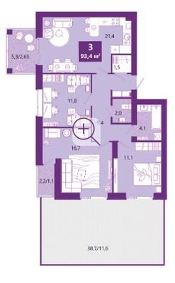 Продам трехкомнатную (3-комн.) , Ключевая ул, 27вк1, Калининград г