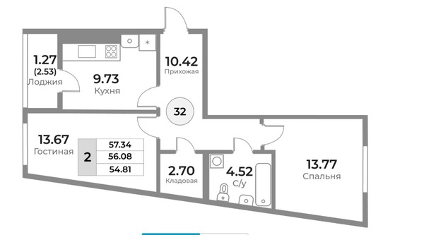 Продам двухкомнатную (2-комн.) квартиру (долевое), Пригородная ул, 18, Калининград г
