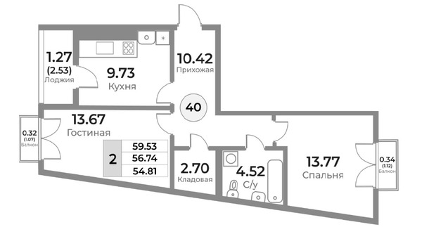Продам двухкомнатную (2-комн.) квартиру (долевое), Пригородная ул, 18, Калининград г