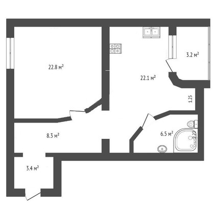 Продам однокомнатную (1-комн.) квартиру, Комсомольская ул, 29, Ханты-Мансийск г