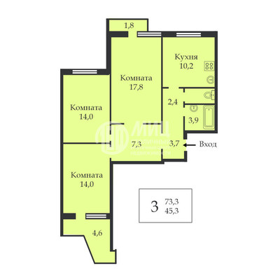 Продам трехкомнатную (3-комн.) квартиру, 1-я Дубровская ул, 1к1, Москва г