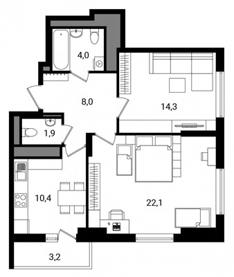 Продам двухкомнатную (2-комн.) квартиру, Никитинская ул, 5, Москва г