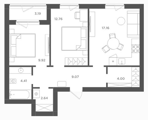Продам двухкомнатную (2-комн.) , Осенняя ул, 2к16, Ласкино п