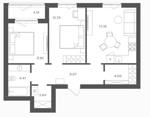 Продам двухкомнатную (2-комн.) , Осенняя ул, 2к16, Ласкино п