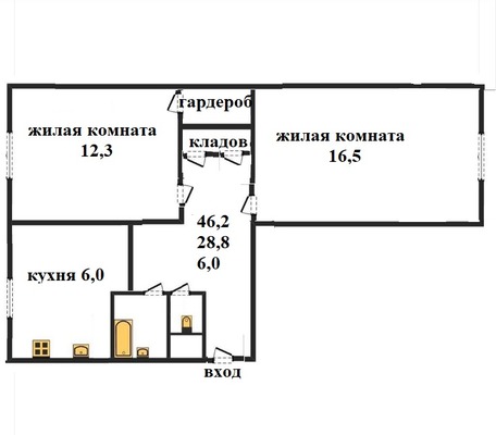Продам двухкомнатную (2-комн.) квартиру, Пушанина ул, 20, Пенза г