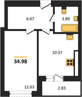 Продам однокомнатную (1-комн.) квартиру, Поленова ул, 6к8, Калининград г