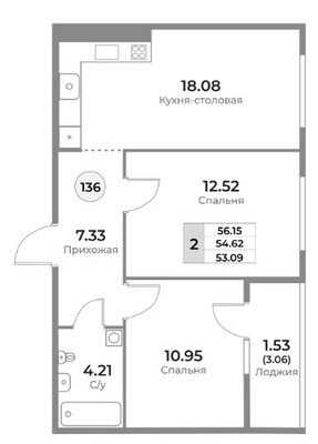 Продам двухкомнатную (2-комн.) квартиру (долевое), Пригородная ул, 18, Калининград г