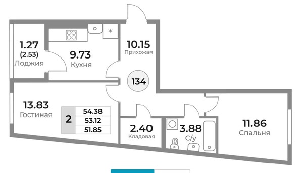 Продам двухкомнатную (2-комн.) квартиру (долевое), Пригородная ул, 18, Калининград г