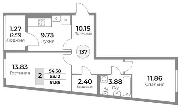 Продам двухкомнатную (2-комн.) квартиру (долевое), Пригородная ул, 18, Калининград г
