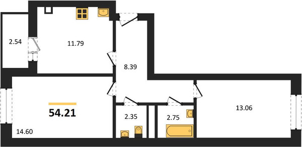 Продам двухкомнатную (2-комн.) квартиру, Понартская ул, 12к6, Калининград г