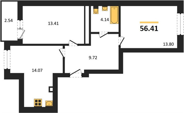 Продам двухкомнатную (2-комн.) квартиру, Понартская ул, 12к6, Калининград г