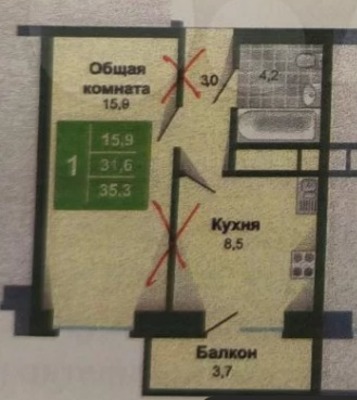 Продам однокомнатную (1-комн.) квартиру, 8 Марта ул, 32, Люберцы г