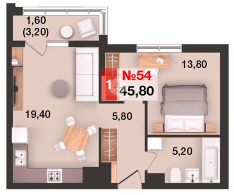 Продам однокомнатную (1-комн.) квартиру (долевое), Елизаветинская ул, 47, Калининград г