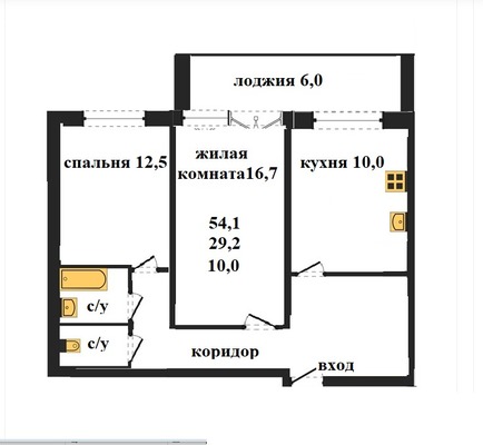 Продам двухкомнатную (2-комн.) квартиру, Галетная ул, 11, Пенза г